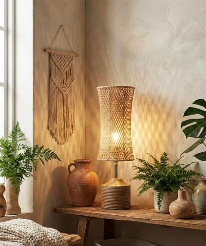 Tafellamp | Paolo – Natuurlijk Gevlochten Vezel
