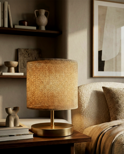 Tafellamp | Enrico – Lampenkap van Natuurlijk Stof