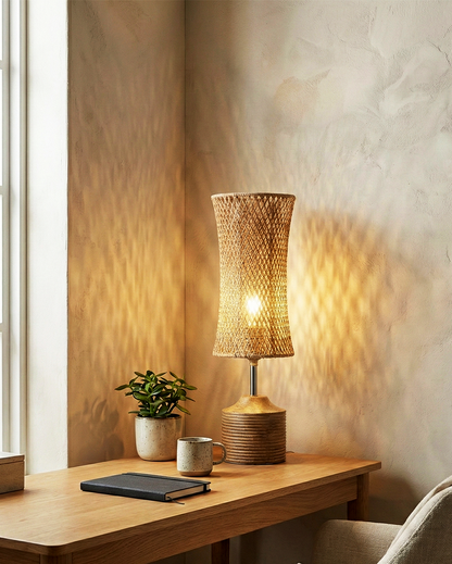 Tafellamp | Paolo – Natuurlijk Gevlochten Vezel