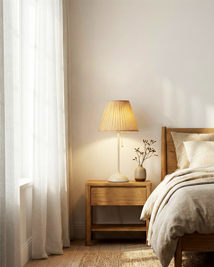 Lampada da Tavolo | Davide – Paralume Plissettato Naturale