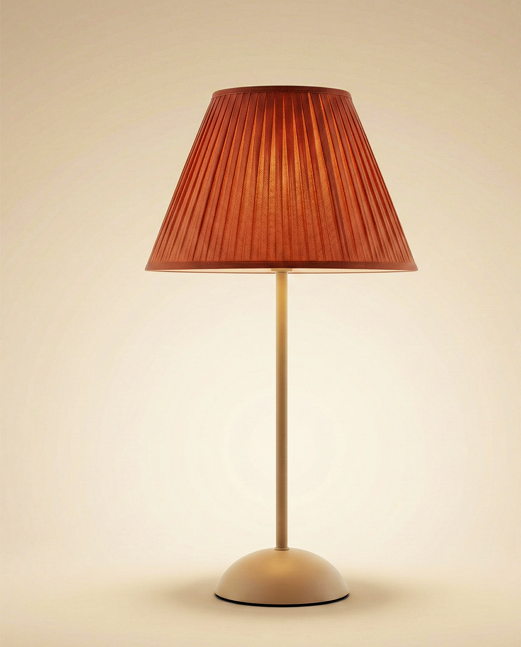 Tafellamp | Riccardo – Plissé Lampenkap Terracotta