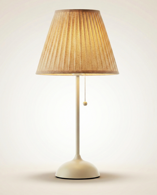 Lampada da Tavolo | Davide – Paralume Plissettato Naturale