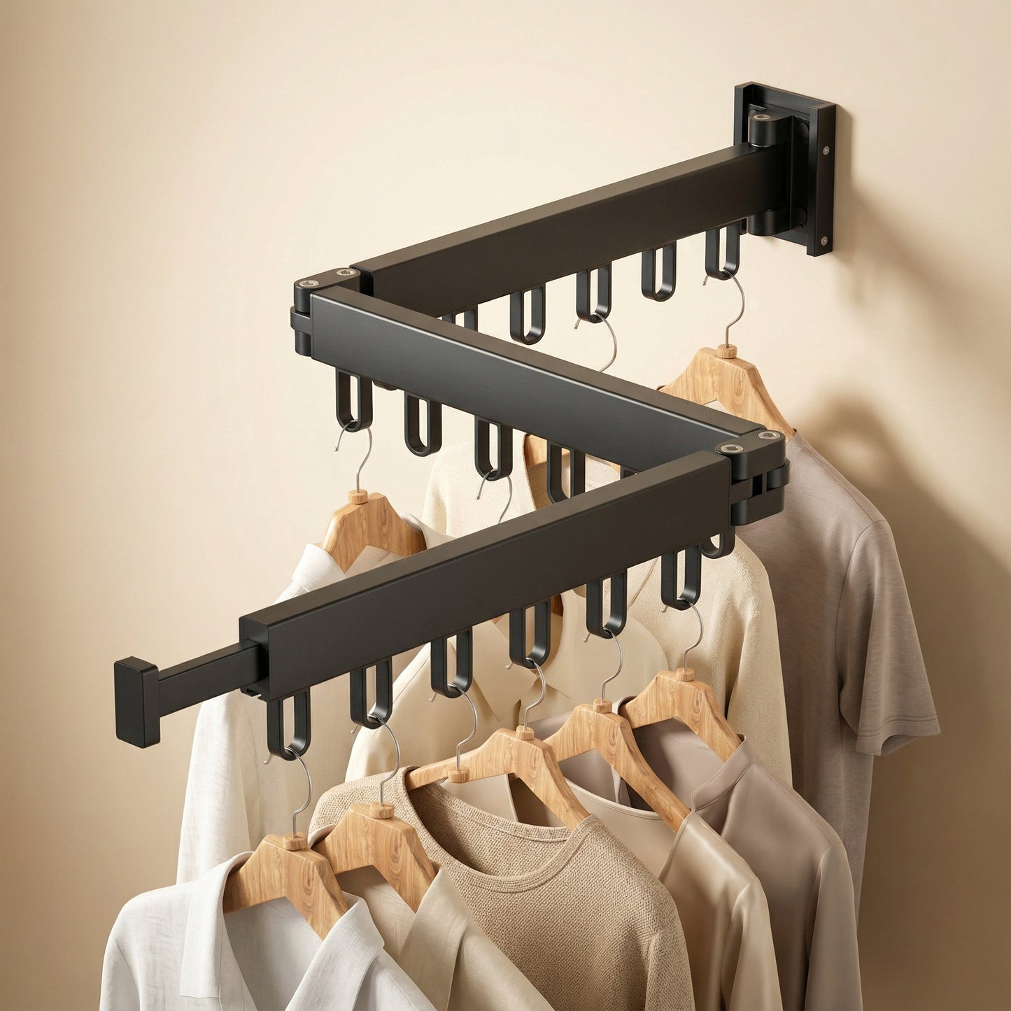 Asciugatrice Estraibile Pieghevole in Acciaio con Design Salvaspazio | Montaggio a Parete per Ottimizzare gli Spazi 2