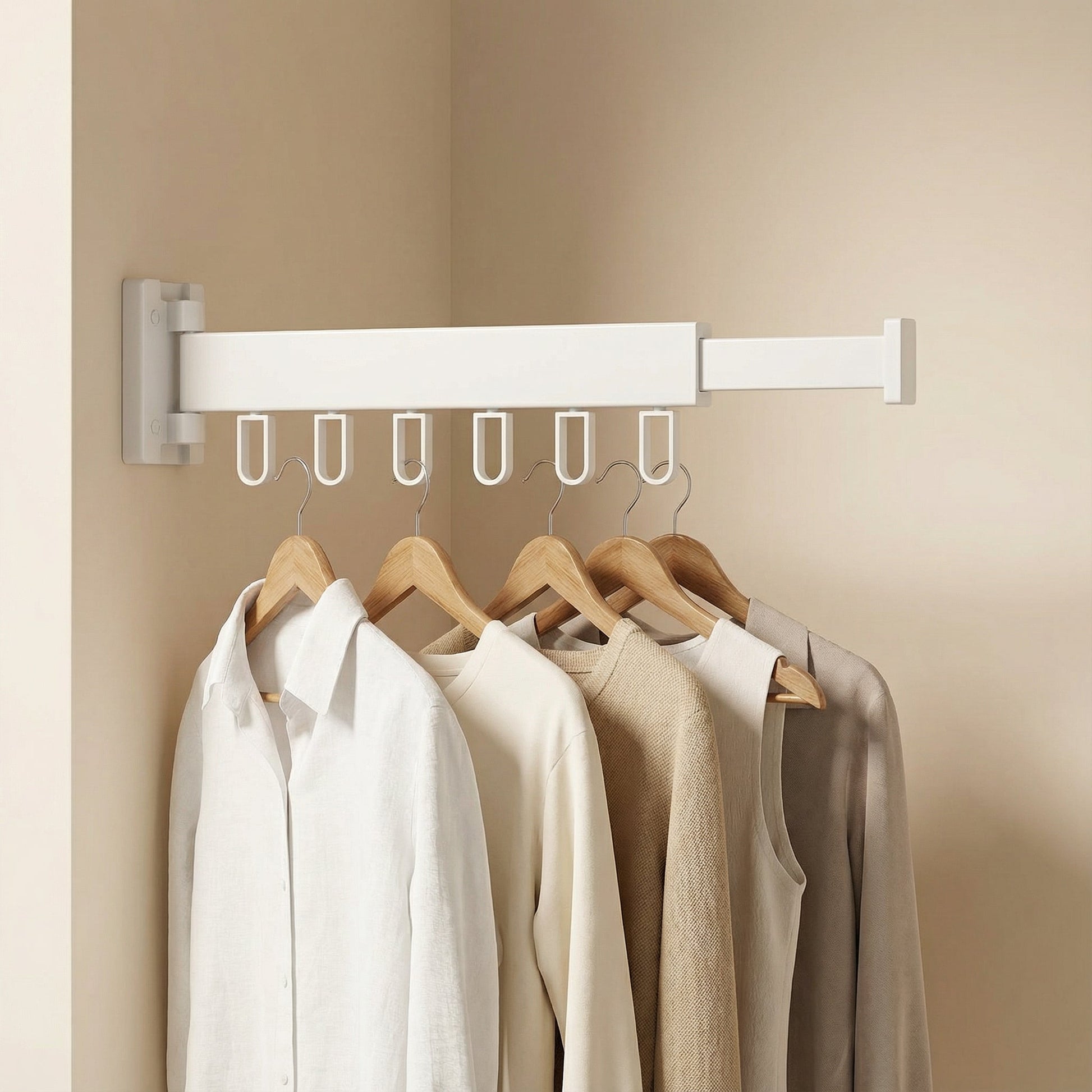 Asciugatrice Estraibile Pieghevole in Acciaio con Design Salvaspazio | Montaggio a Parete per Ottimizzare gli Spazi 11