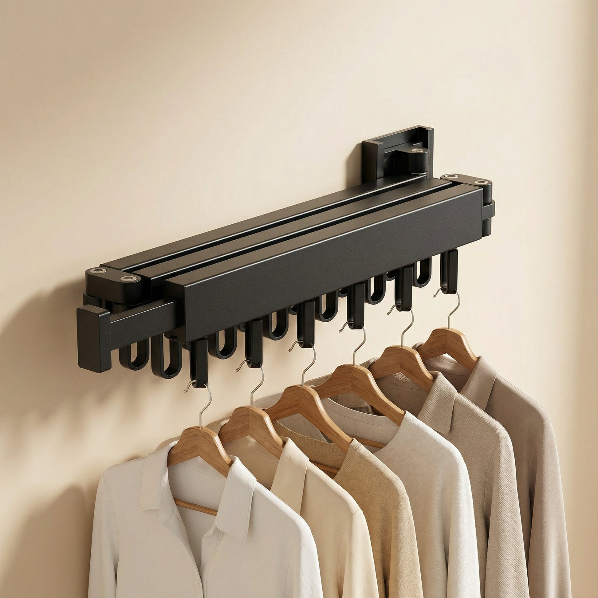 Asciugatrice Estraibile Pieghevole in Acciaio con Design Salvaspazio | Montaggio a Parete per Ottimizzare gli Spazi 3