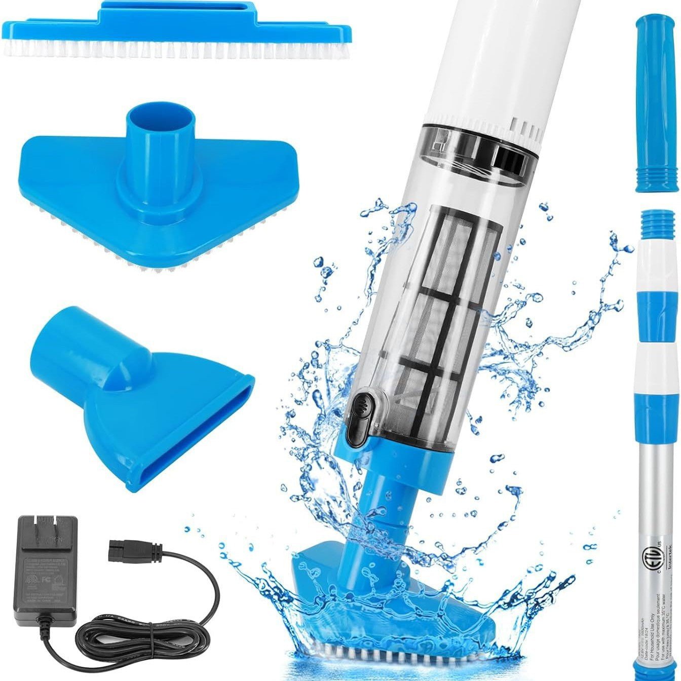 Aspirateur de Piscine Rechargeable 3 en 1 AquaVac - Nettoyage Efficace et Sans Fil