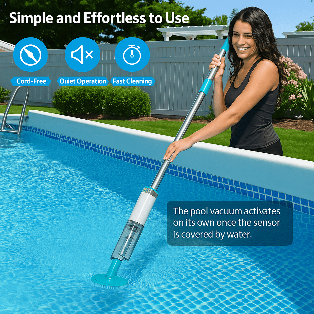 Aspirateur de Piscine Rechargeable 3 en 1 AquaVac - Nettoyage Efficace et Sans Fil