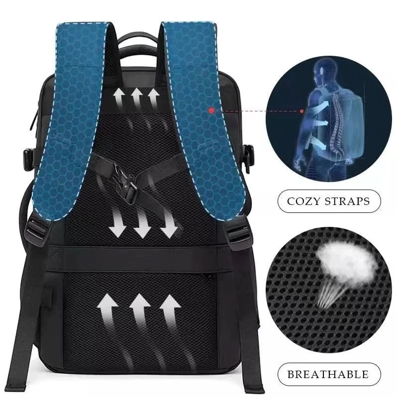 URBANFORM Business Backpack Waterproof 17.3" Laptop USB Port 4