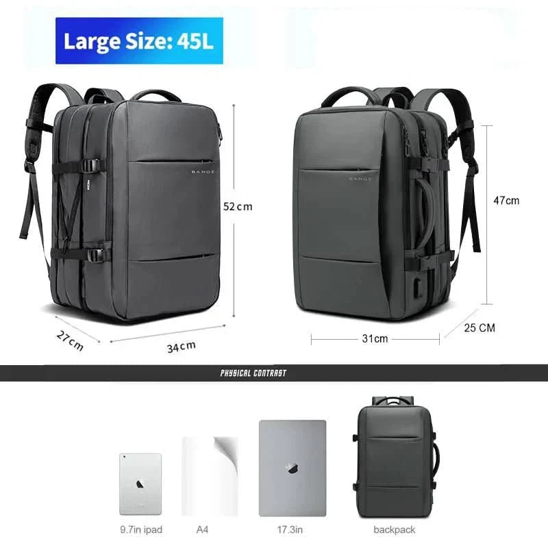 URBANFORM Business Backpack Waterproof 17.3" Laptop USB Port 5
