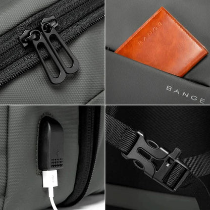 URBANFORM Business Backpack Waterproof 17.3" Laptop USB Port 6