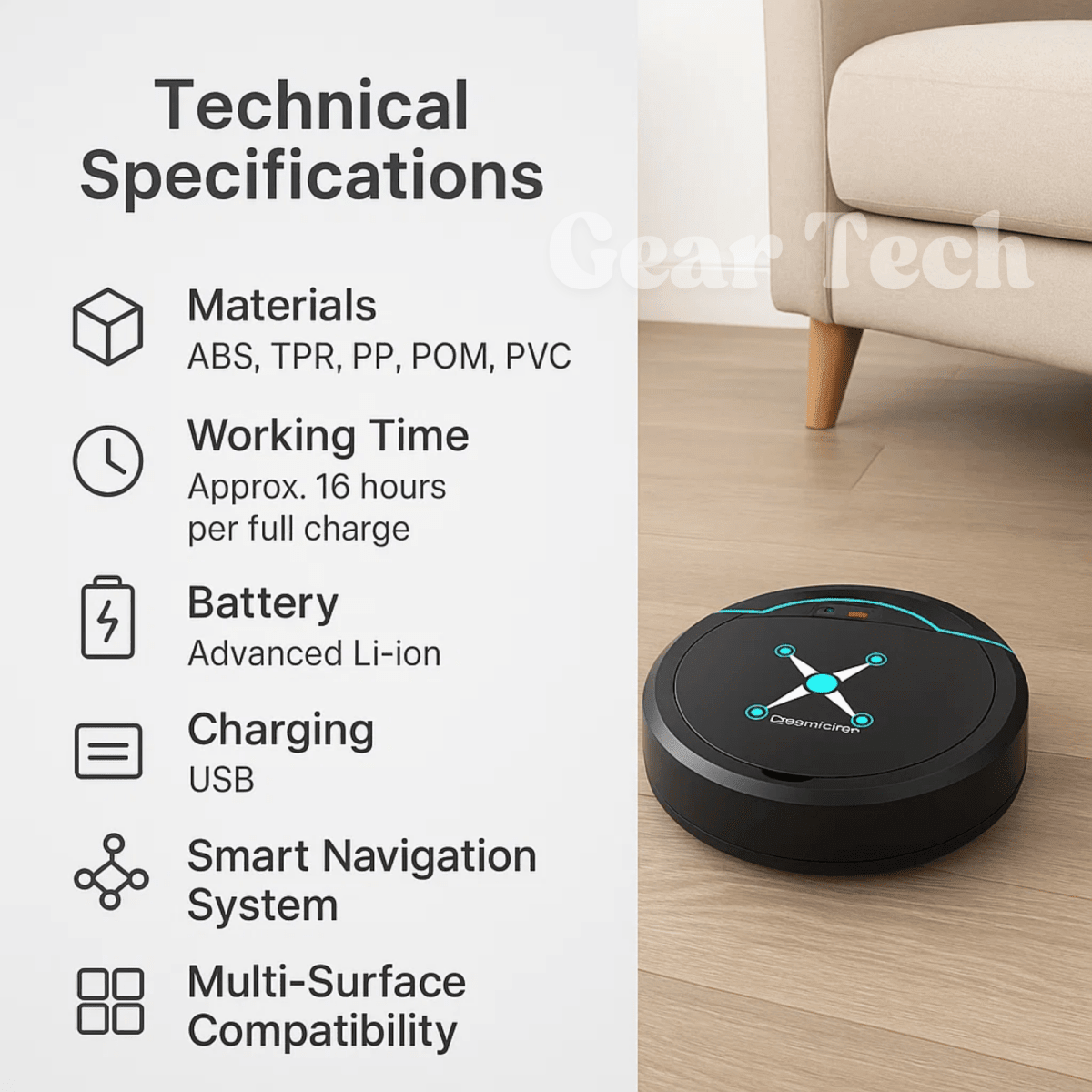 Robot Vacuum Cleaner 2-in-1 with Mop & Smart Navigation — 16h Battery 5