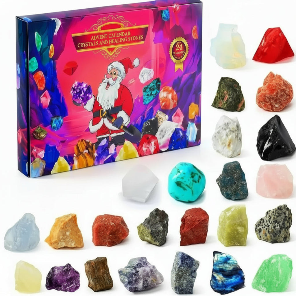 Crystal Advent Calendar 2025 — 24 Natural Gemstones Christmas 2