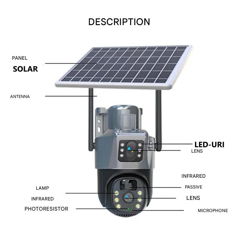 4K Solar Security Camera Wireless — Dual Lens 10x Zoom IP66 4
