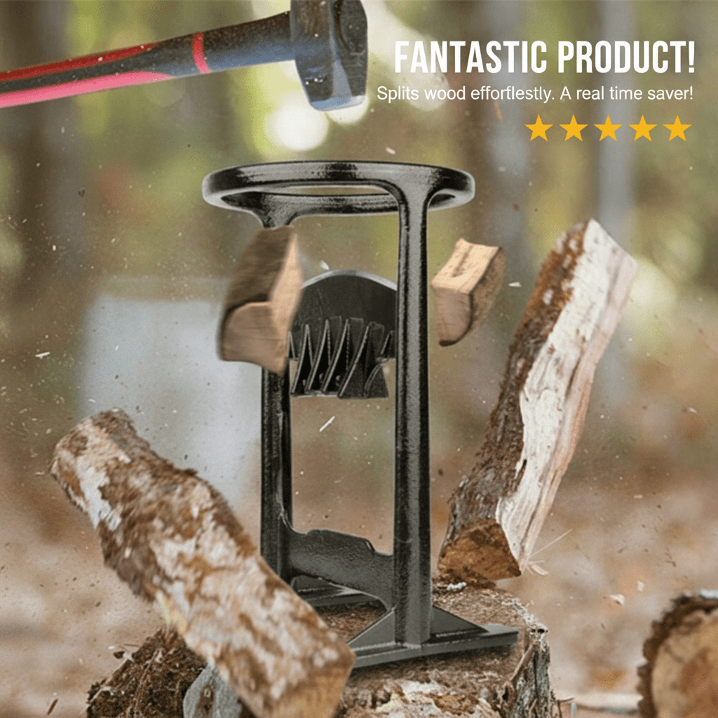 SteadySplit Cast Iron Log Splitter — Safe & Compact Firewood Tool 4
