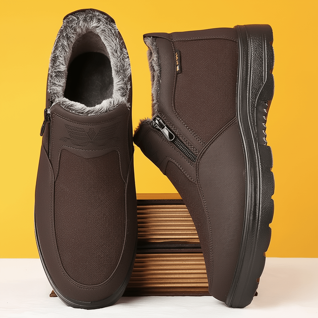 FROSTCLAD Men's Leather Winter Boots — Fur Lining Anti-Slip Sole 5