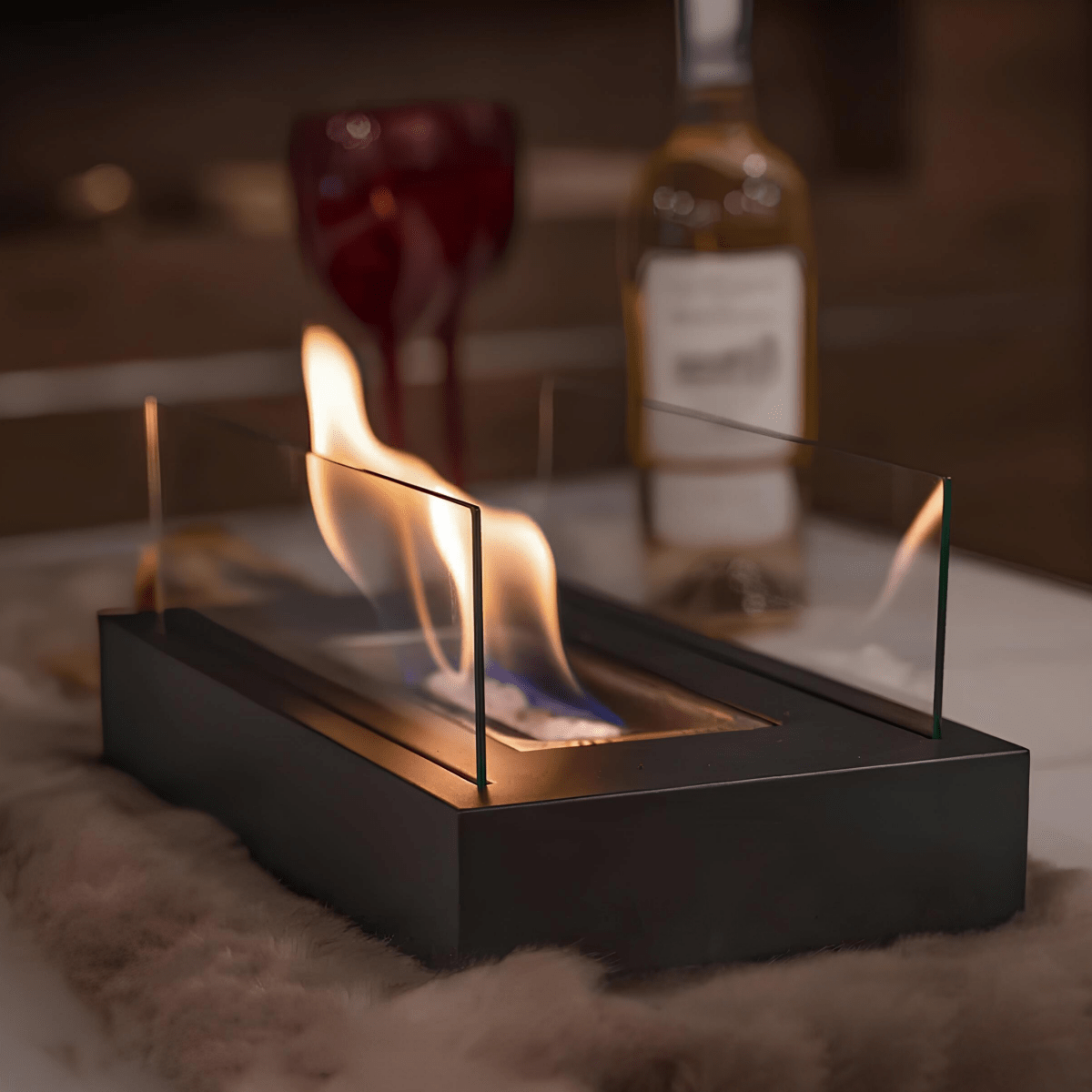 Tafel Bio-ethanol Haard FlameGlow - Elegant en Draagbaar Ontwerp voor Binnen en Buiten