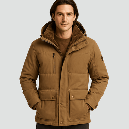 Men's Winter Jacket Fleece Lined — Removable Hood Outdoor 1