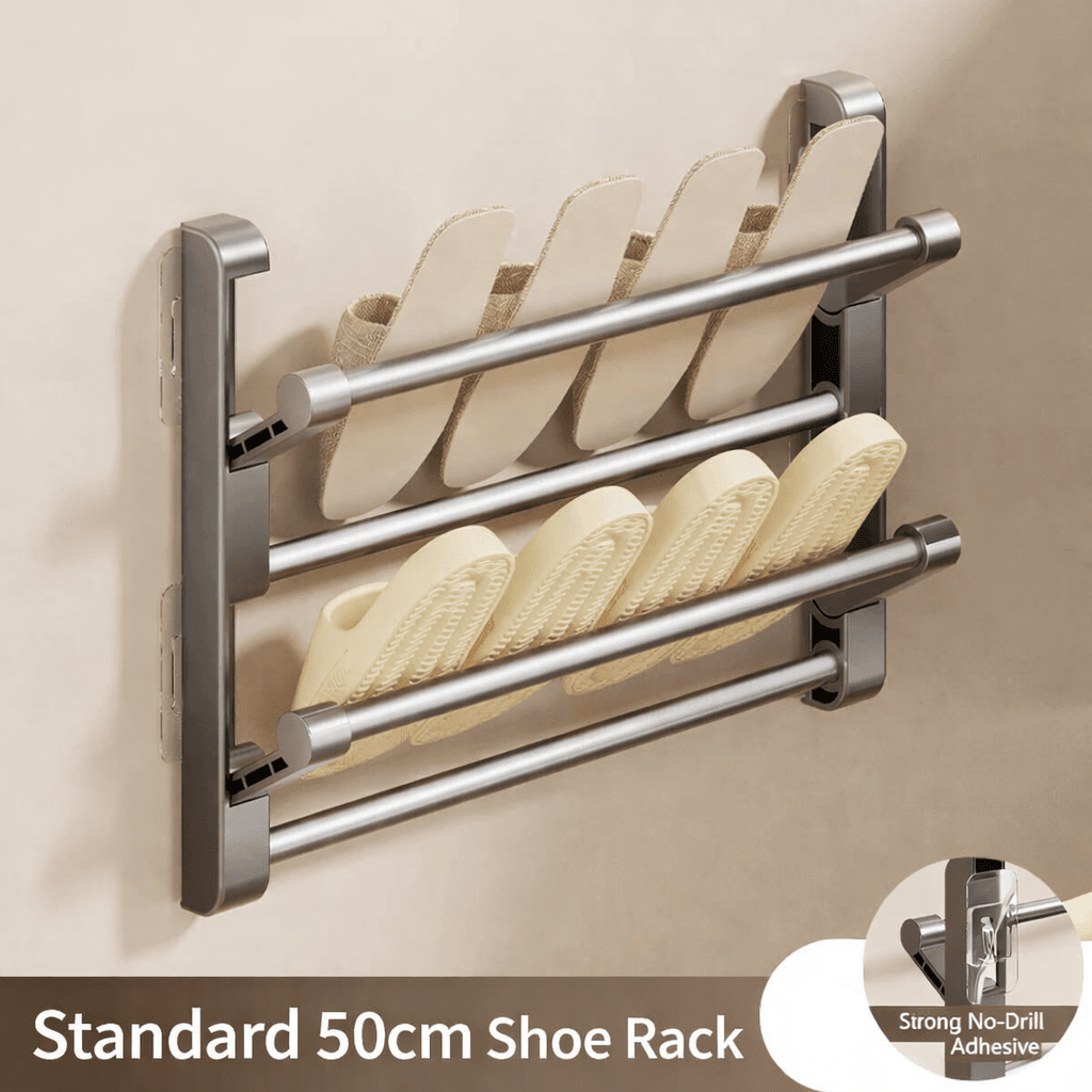 Wall-Mounted Shoe Rack with Drainage System — Space-Saving 60cm 7