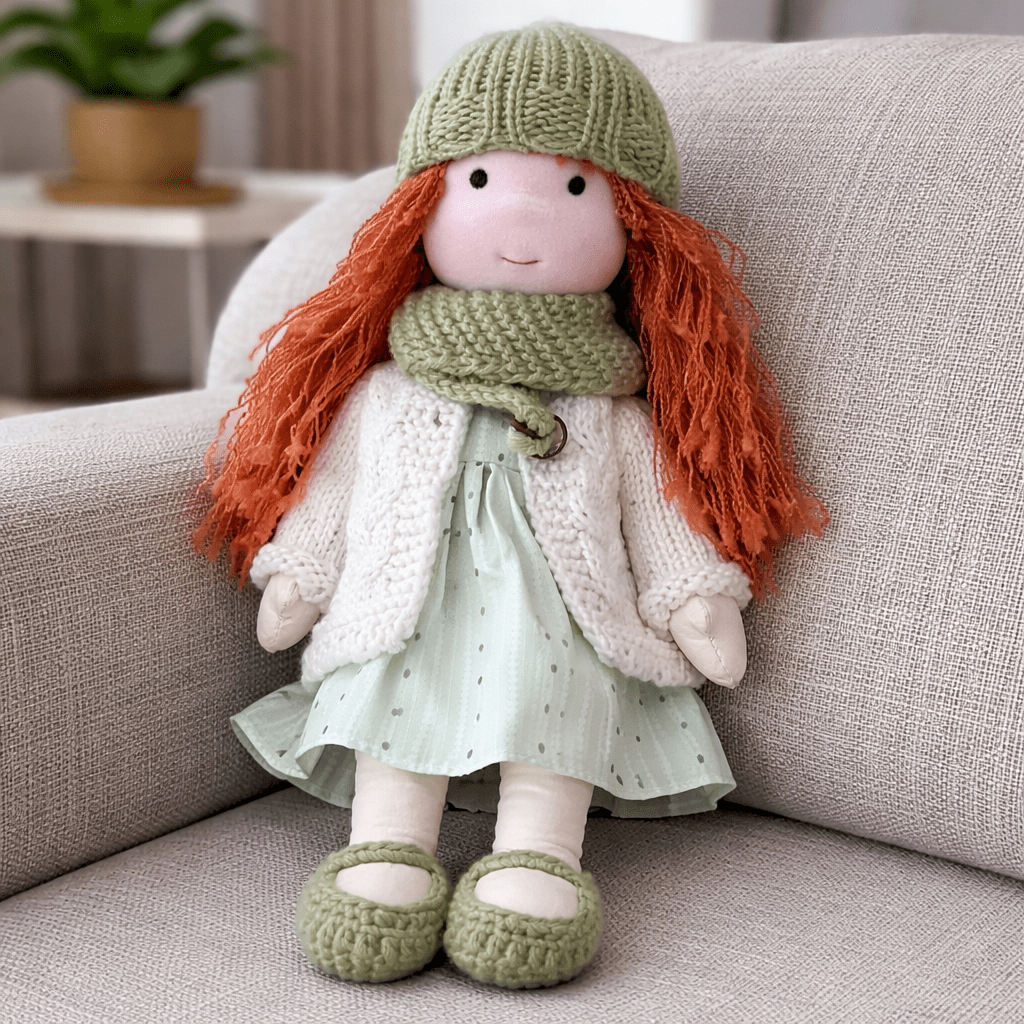 Handmade Waldorf Cotton Doll — 28 cm Creative Play Toy 2