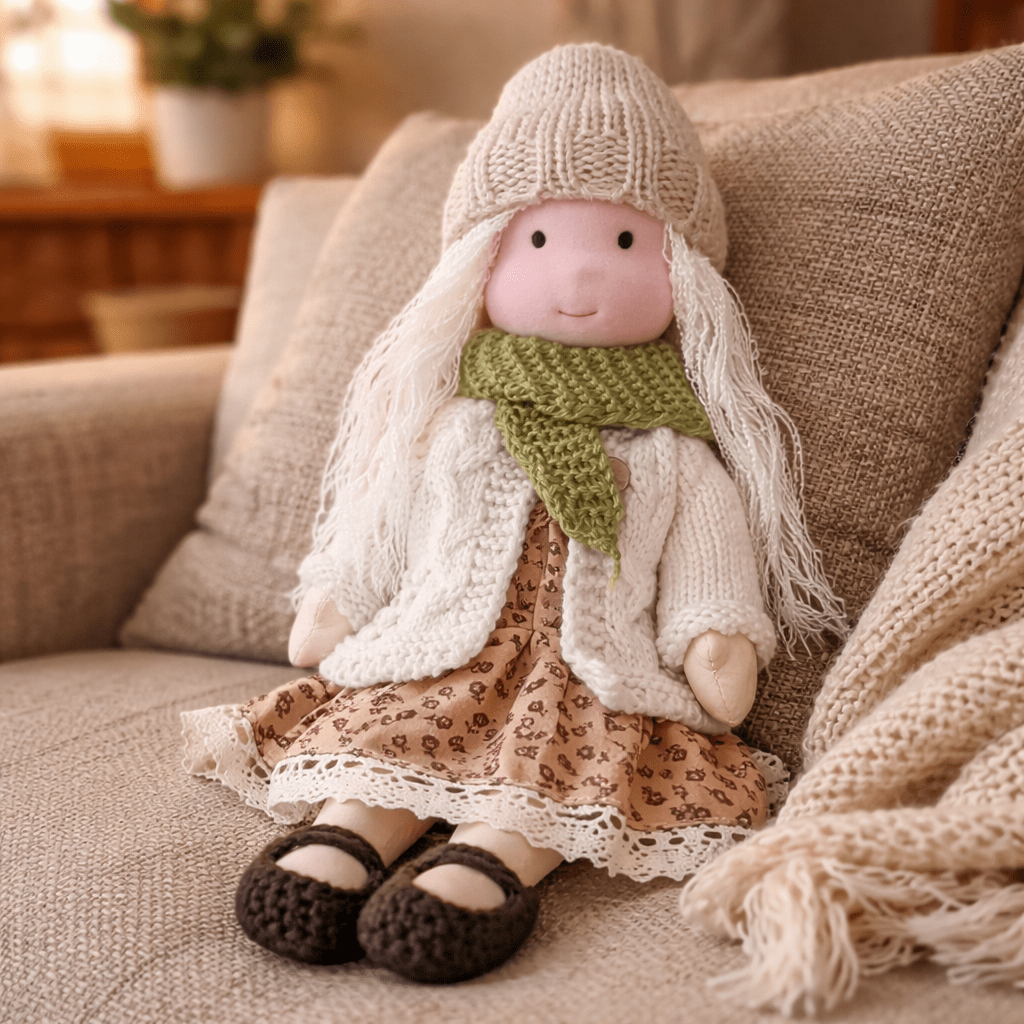Handmade Waldorf Cotton Doll — 28 cm Creative Play Toy 8