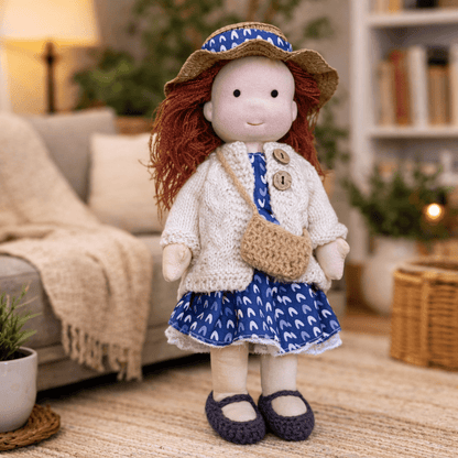 Handmade Waldorf Cotton Doll 28 cm — Elora Creative Play 14