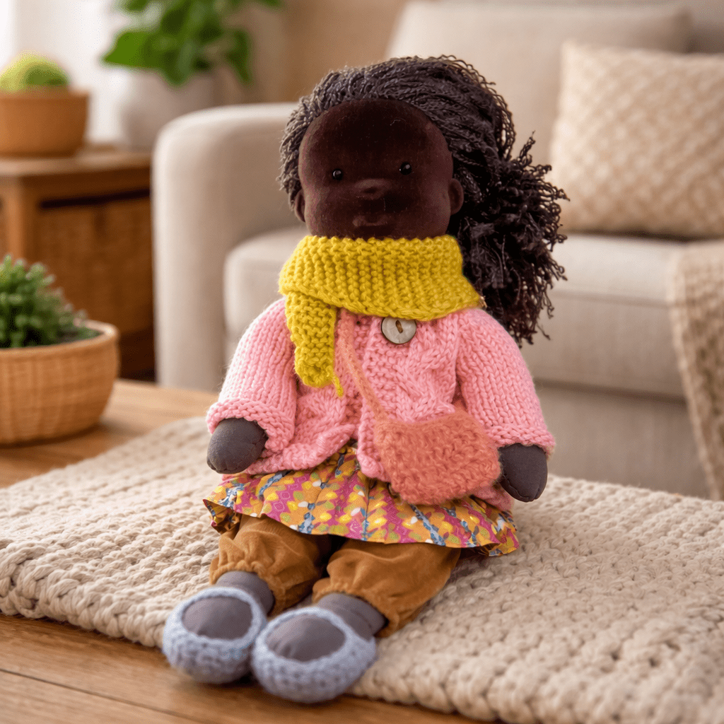 Handmade Waldorf Cotton Doll 28 cm — Elora Creative Play 15