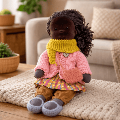 Handmade Waldorf Cotton Doll 28 cm — Elora Creative Play 15
