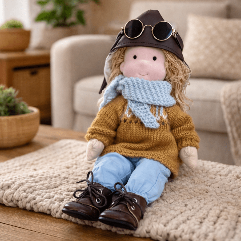 Handmade Waldorf Cotton Doll 28 cm — Elora Creative Play 16