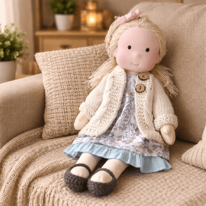Handmade Waldorf Cotton Doll — 28 cm Creative Play Toy 17