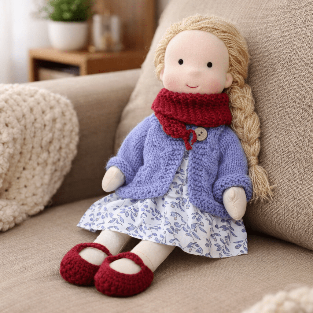 Handmade Waldorf Cotton Doll — 28 cm Creative Play Toy 19
