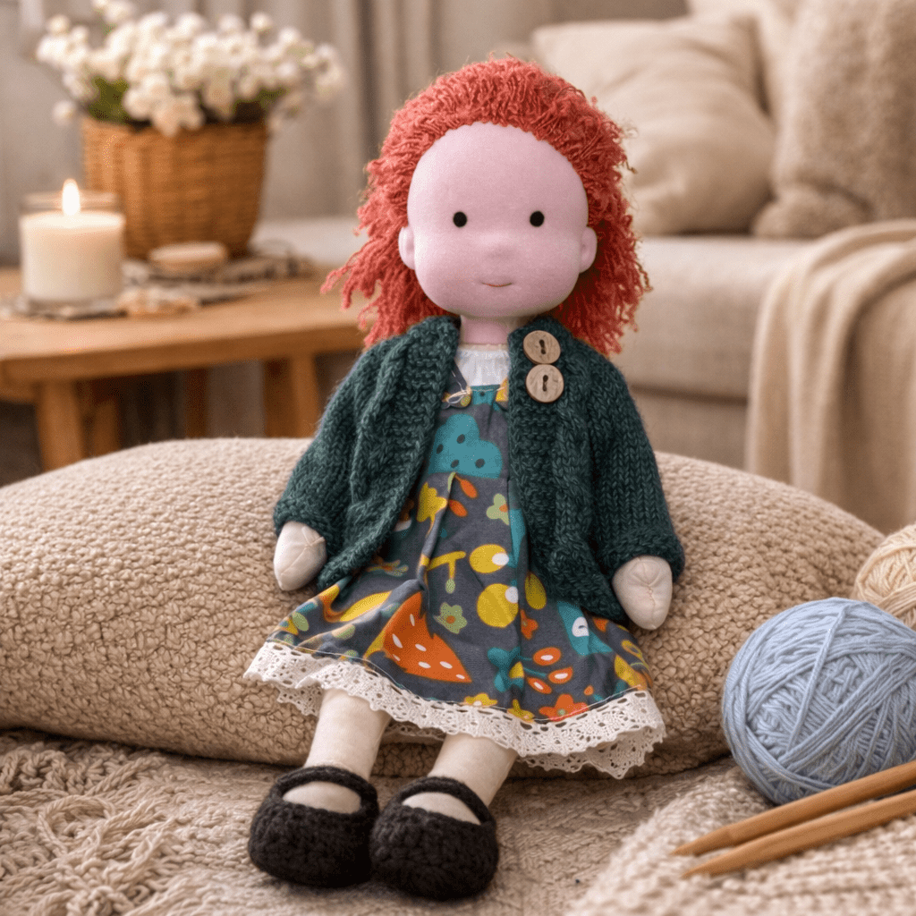 Handmade Waldorf Cotton Doll — 28 cm Creative Play Toy 21