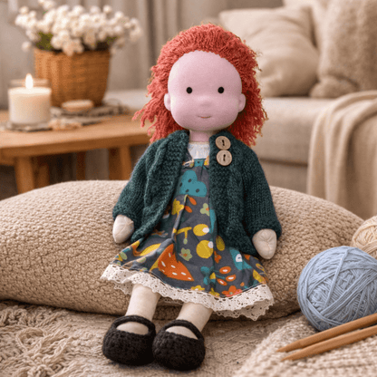 Handmade Waldorf Cotton Doll — 28 cm Creative Play Toy 21