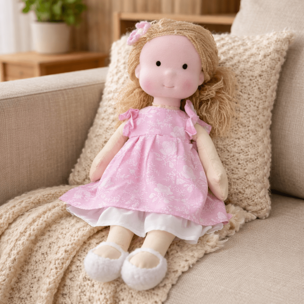 Handmade Waldorf Cotton Doll 28 cm — Elora Creative Play 25