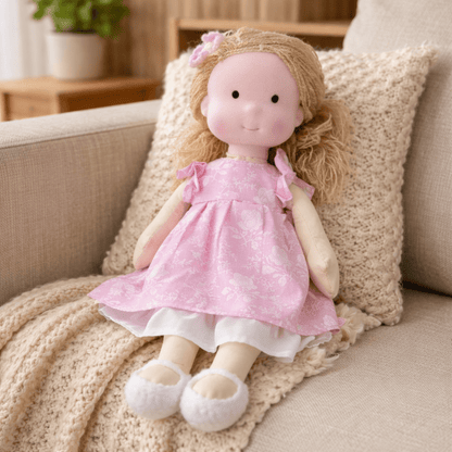 Handmade Waldorf Cotton Doll 28 cm — Elora Creative Play 25