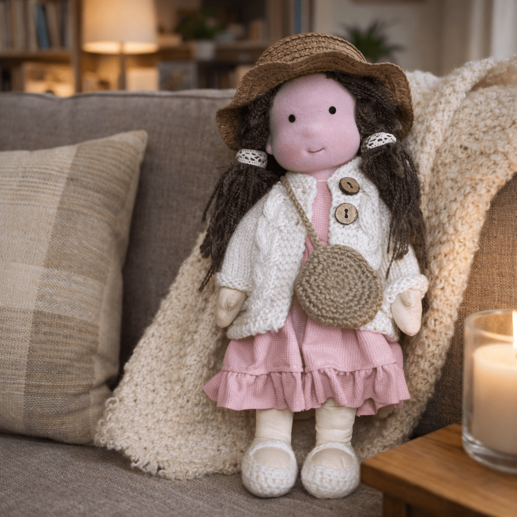 Handmade Waldorf Cotton Doll — 28 cm Creative Play Toy 27