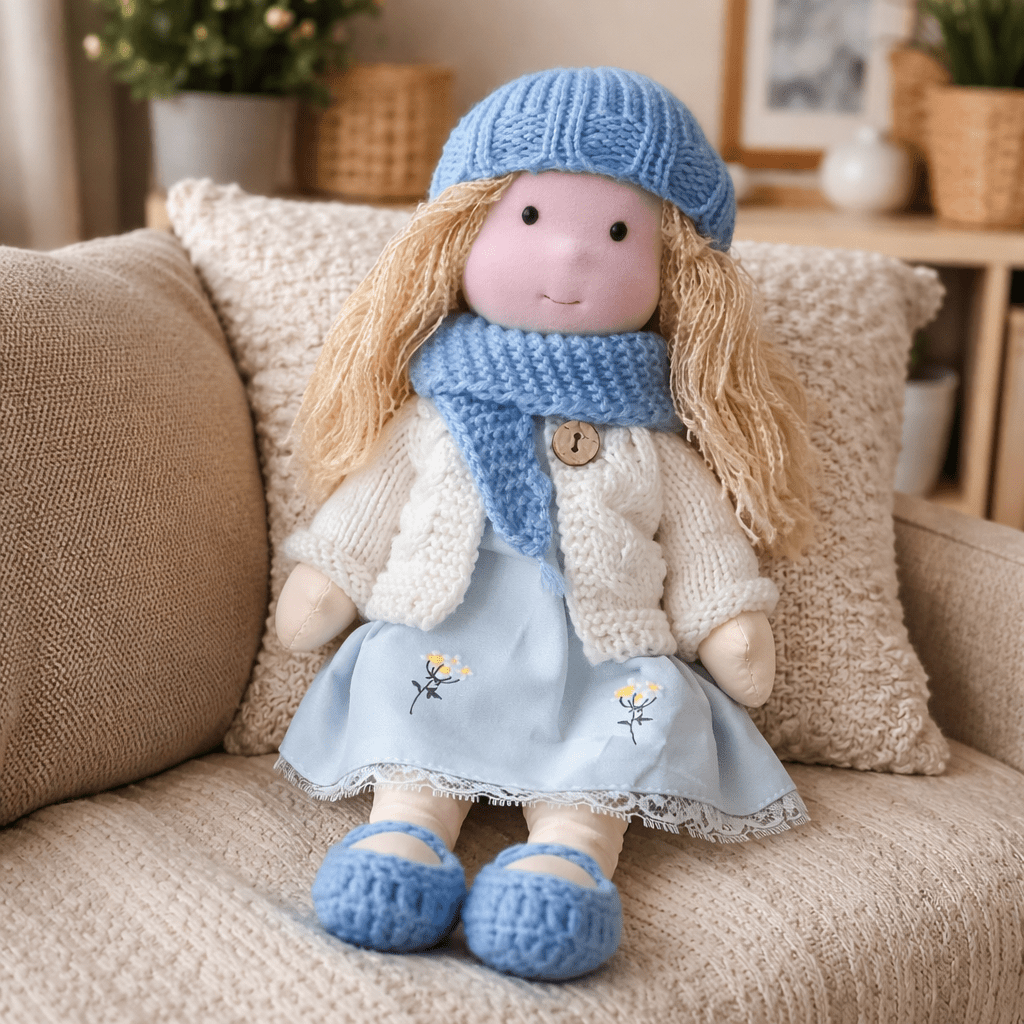 Handmade Waldorf Cotton Doll — 28 cm Creative Play Toy 28