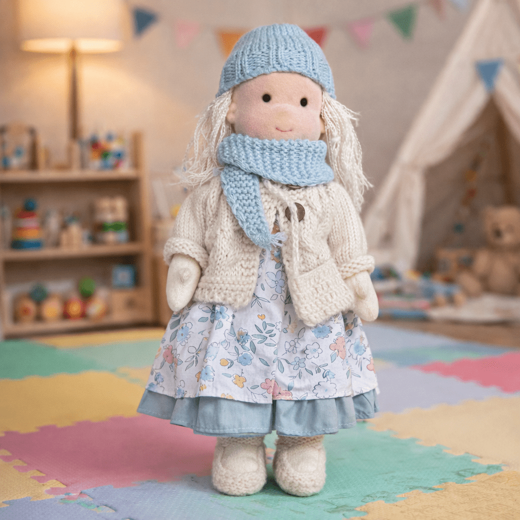 Handmade Waldorf Cotton Doll — 28 cm Creative Play Toy 1