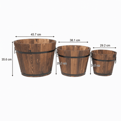 Set Vasi da Piante in Legno per Interni ed Esterni