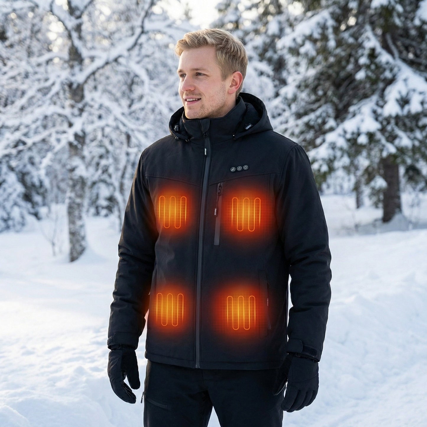 Men's Heated Jacket — 8 Heating Zones Rechargeable Winter Coat 3