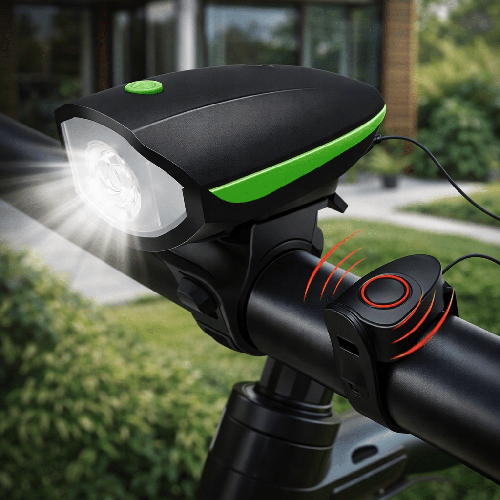 3-in-1 Rechargeable LED Bike Light with Horn — USB-C 1