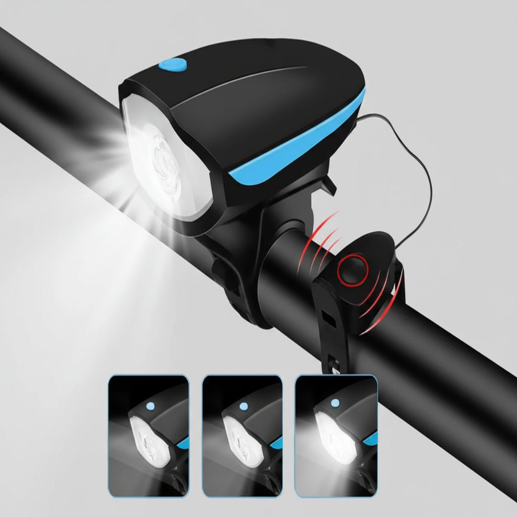 3-in-1 Rechargeable LED Bike Light with Horn — USB-C 2