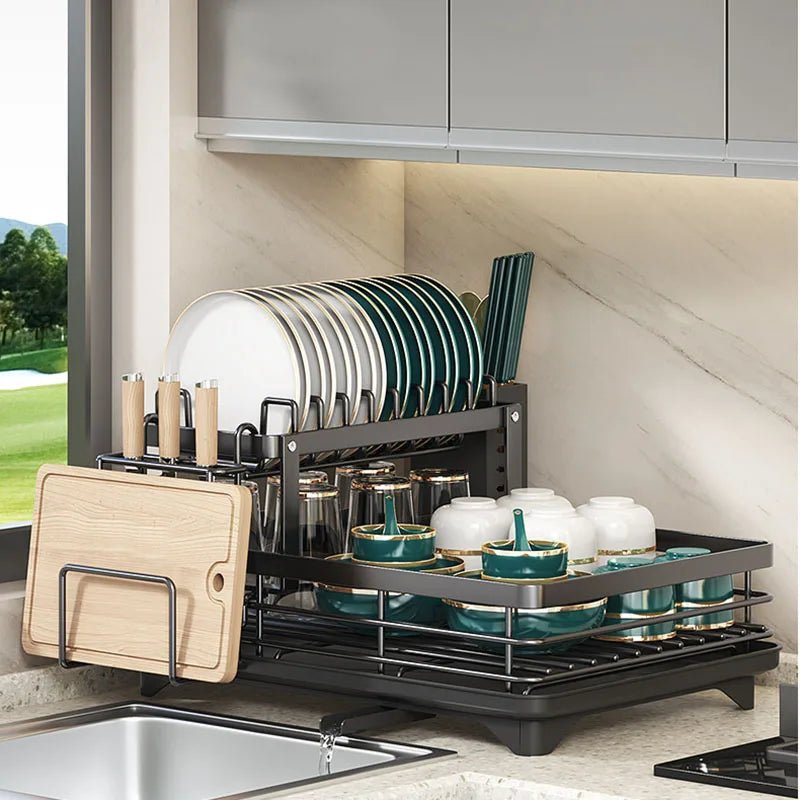 Foldable Stainless Steel Dish Rack with Silicone Feet 8