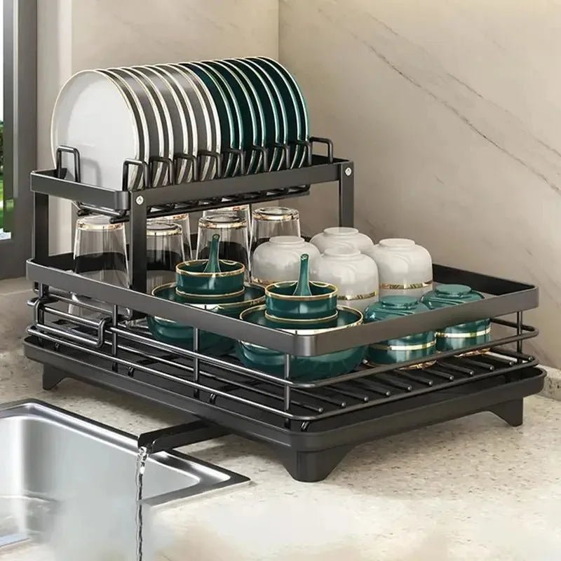 Foldable Stainless Steel Dish Rack with Silicone Feet 9