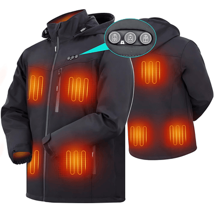 Men's Heated Jacket — 8 Heating Zones Rechargeable Winter Coat 4