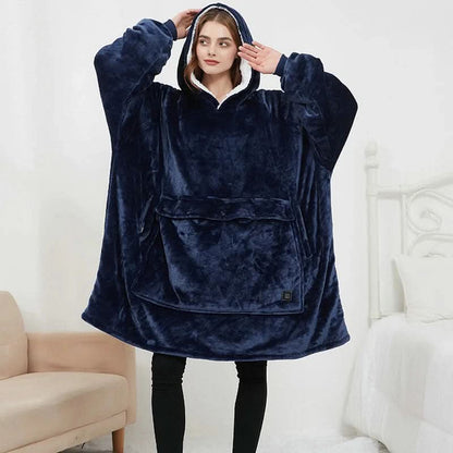 USB Heated Blanket Hoodie — One Size, Soft Fleece Warmth 3