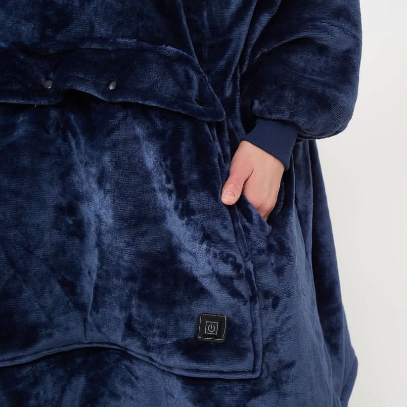 USB Heated Blanket Hoodie — One Size, Soft Fleece Warmth 5