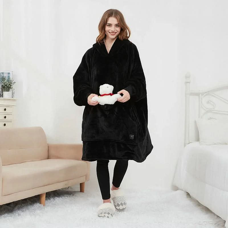 USB Heated Blanket Hoodie — One Size, Soft Fleece Warmth 10