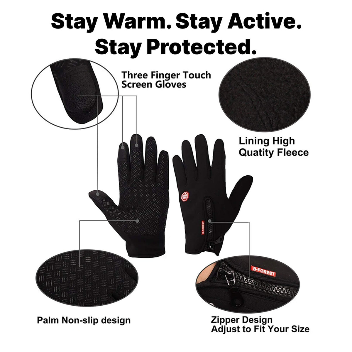 Thermal Winter Gloves Windproof Touchscreen — Sizes S to XL 7