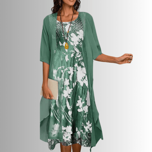 Completo Estivo Donna 2 Pezzi - Blusa e Abito Fluido Elegante