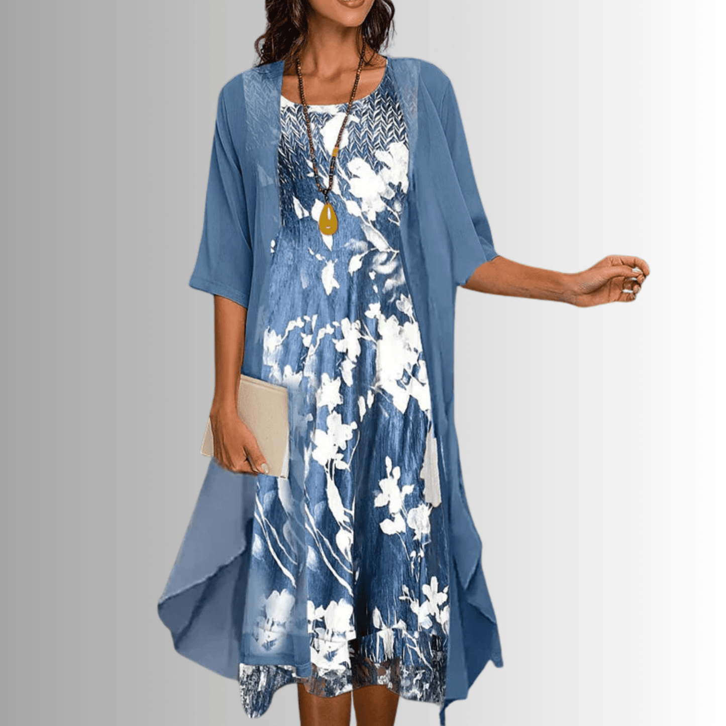 Completo Estivo Donna 2 Pezzi - Blusa e Abito Fluido Elegante